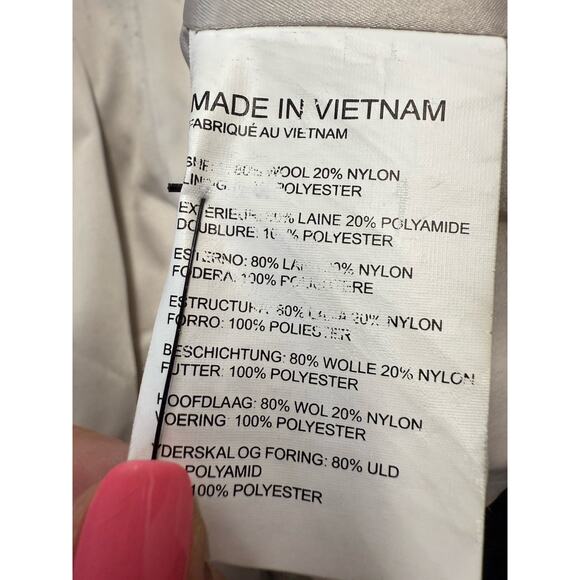 Club Monaco Daylina Wool Cashmere Wrap Coat Gray Size Large Long - Picture 15 of 16